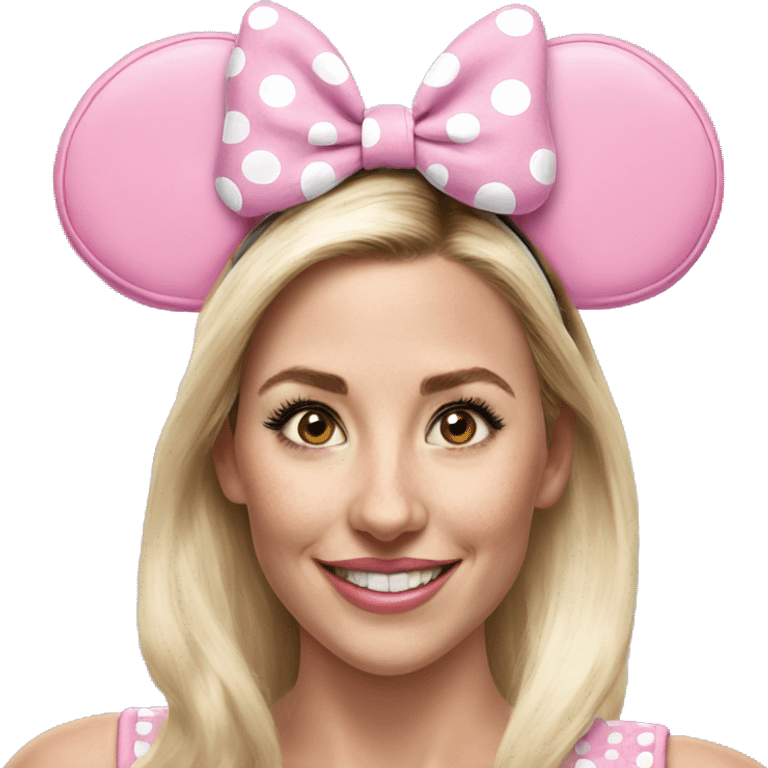 Pink Minnie Mouse ears headband  emoji