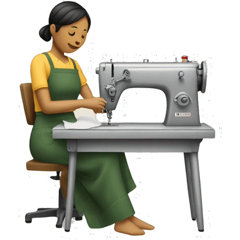 garment worker sewing machine emoji