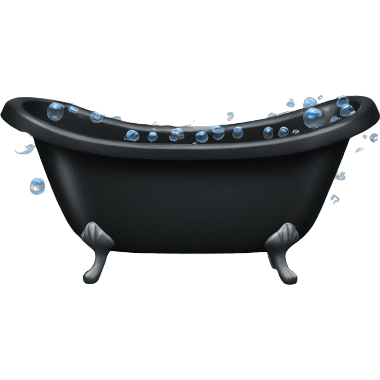 Black bathtub with bubbles  emoji