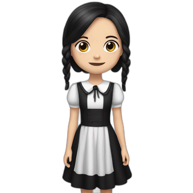 Jenna Ortega Wednesday Addams in dress emoji