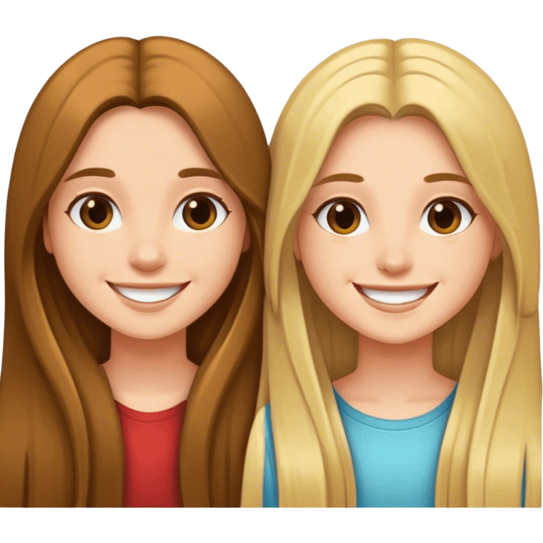 hug-two-girls both fair and long hair emoji