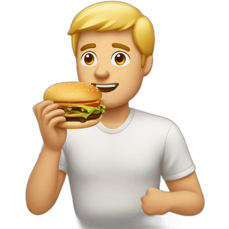 man eating a hamburguer emoji