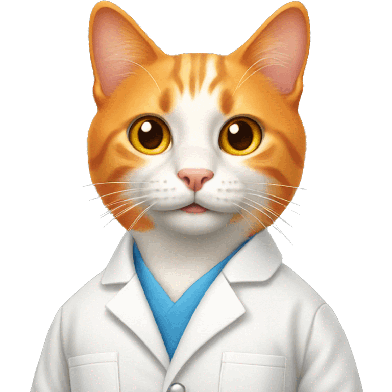 Orange cat wearing a lab coat  emoji