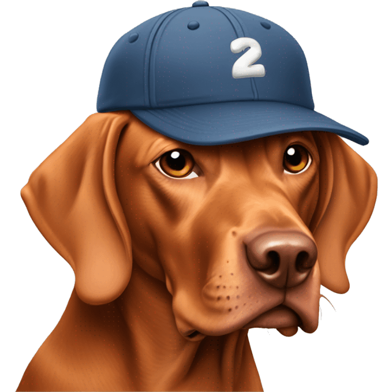 magyar vizsla with baseball cap emoji