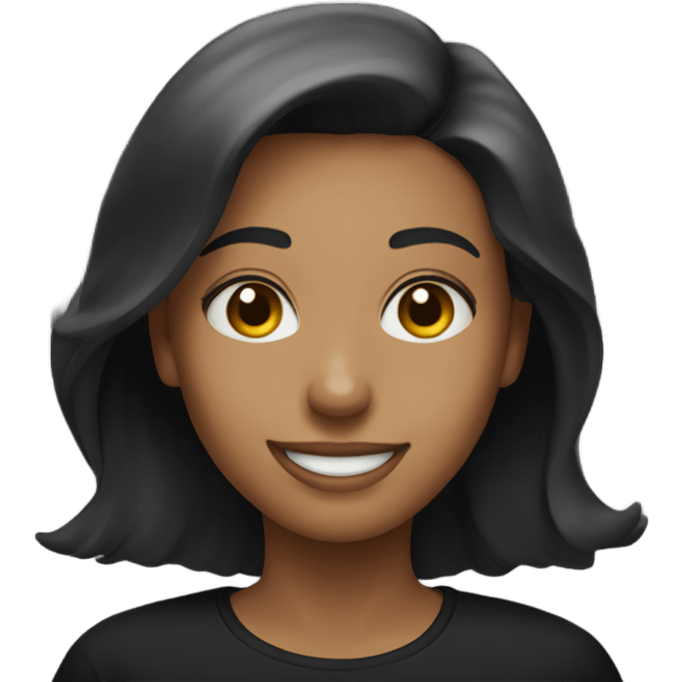 smiling woman in black shirt emoji