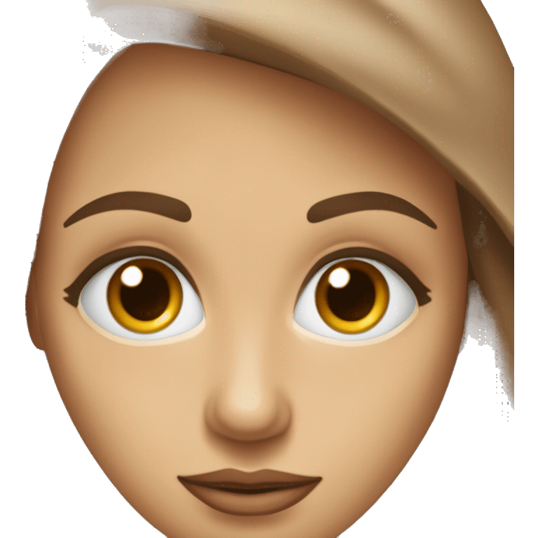 Une femme voilée avec un visage fin ovale avec des longs cils et les yeux marrons  emoji