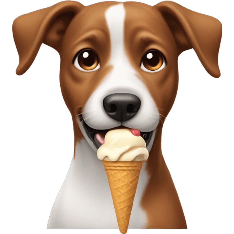 Dog eating ice cream emoji