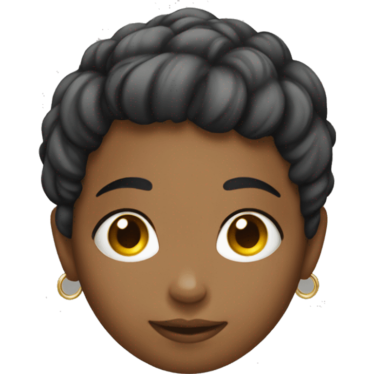 Short haired girl with 10 rings emoji