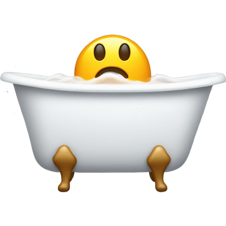 A bathtub with a toaster about to fall into it, simple looking and cute emoji