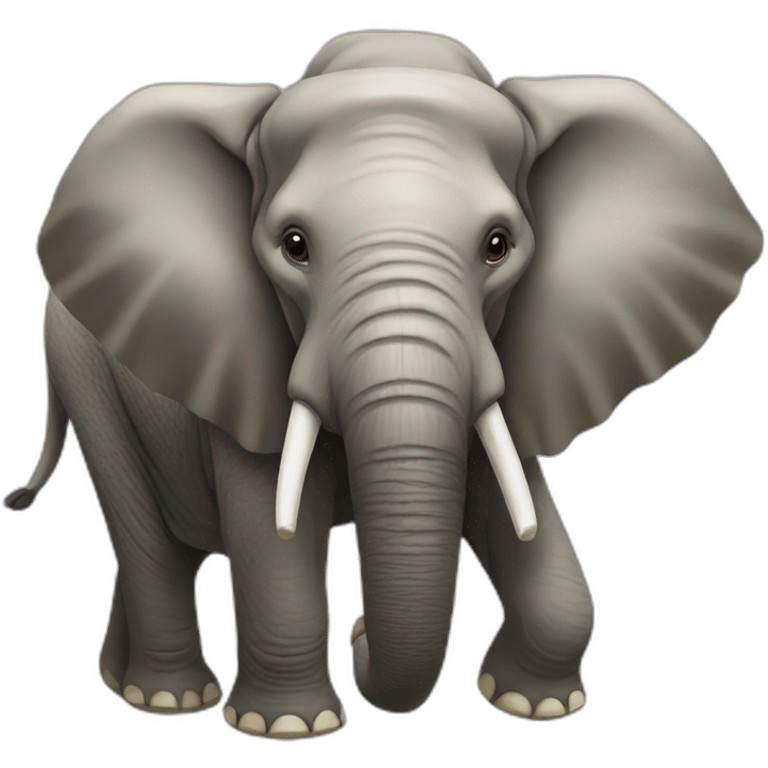 straight tusked elephant emoji