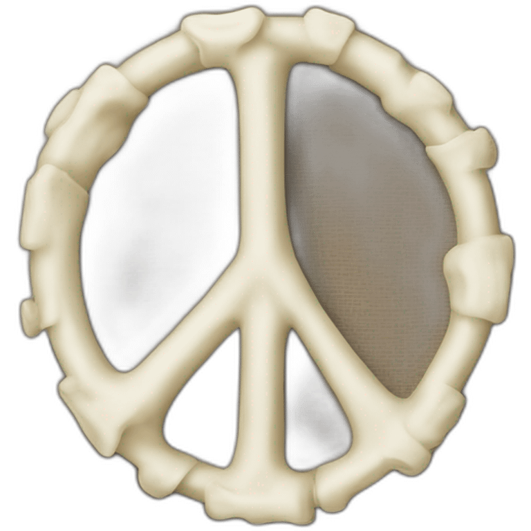 peace sign made of bones emoji