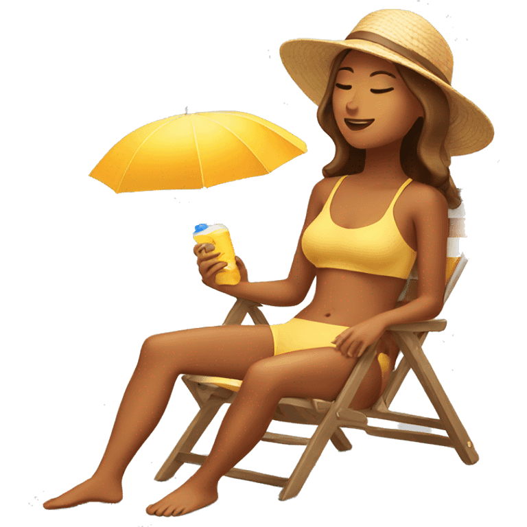 girl tanning in sun  emoji