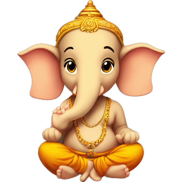 Tiny line emoji of ganapathi for invitation emoji