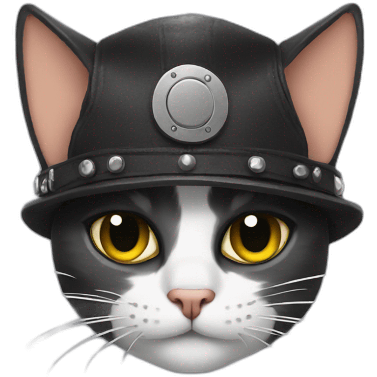 Cat wearing a punk hat emoji