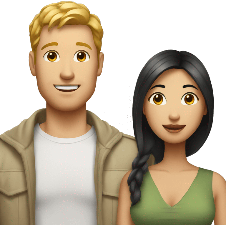 white man with asian girlfriend yogi emoji