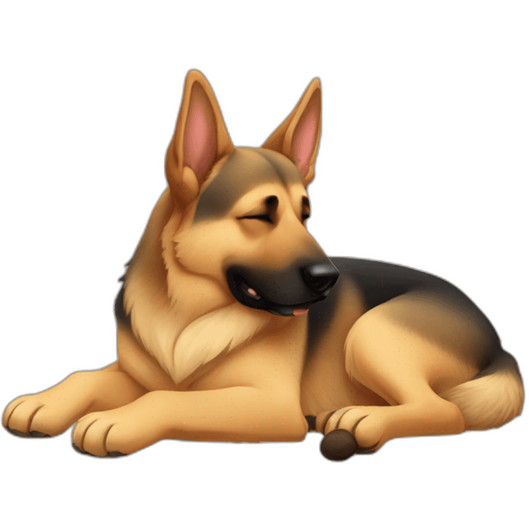 german shepherd sleeping full body emoji