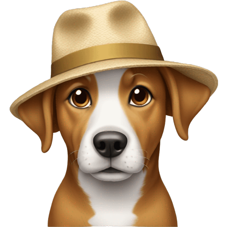 Dog wearing a hat emoji