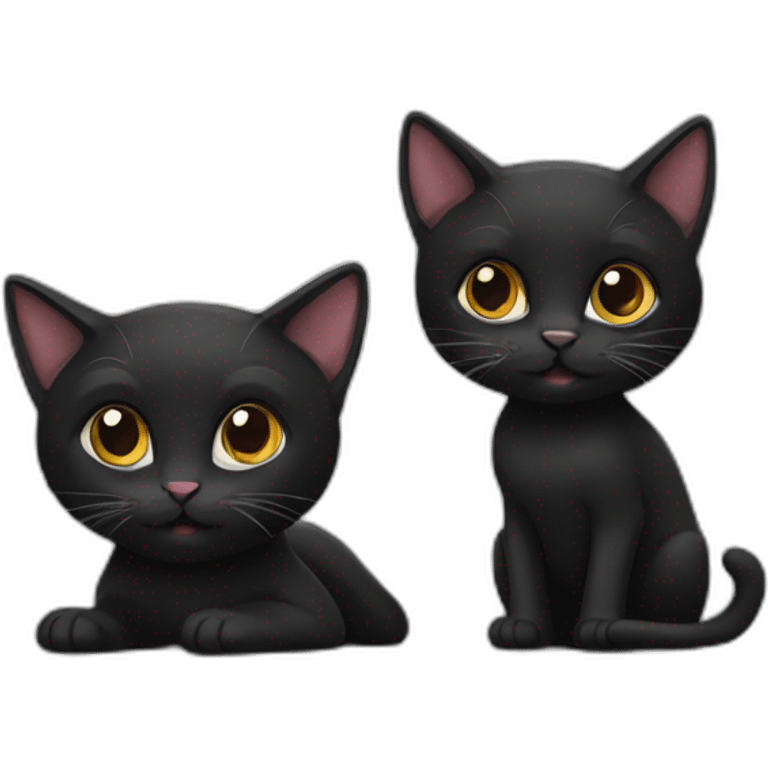 Two blacks cat emoji