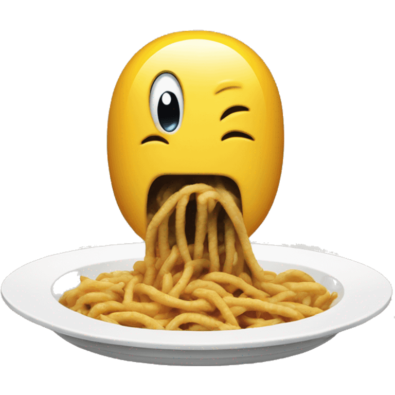 Vacuum sucking in food from a plate emoji