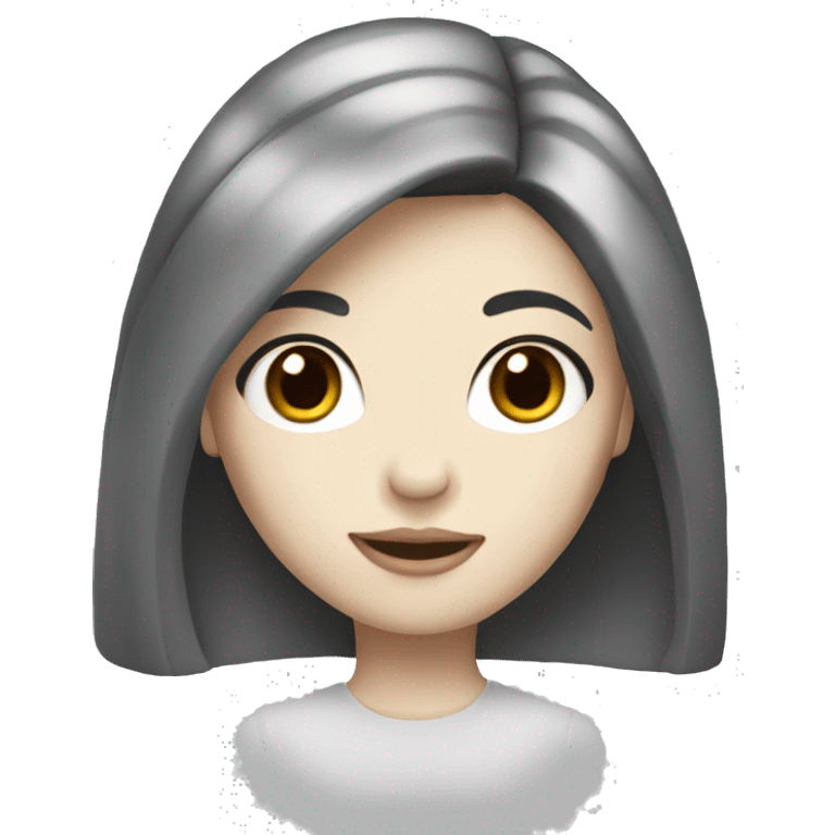 A girl with pale skin TONE and BLACK HAIR  emoji