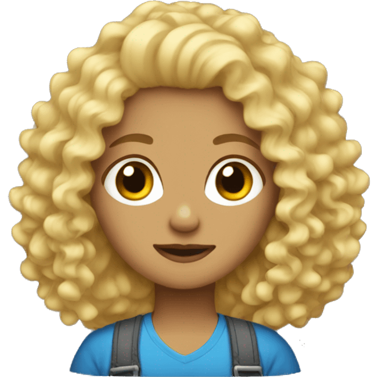 blonde curly hair  emoji