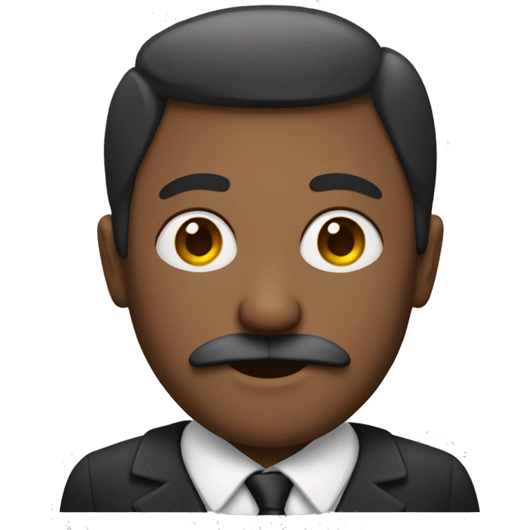 Man with a middle part and a  mustache emoji