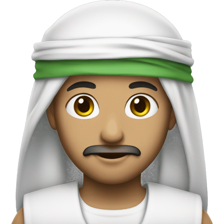 arab with green headband with white arabic emoji