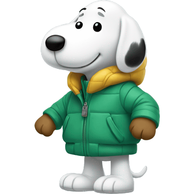 snoopy with his puffer jacket emoji