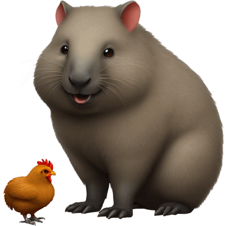 Wombat and chicken emoji