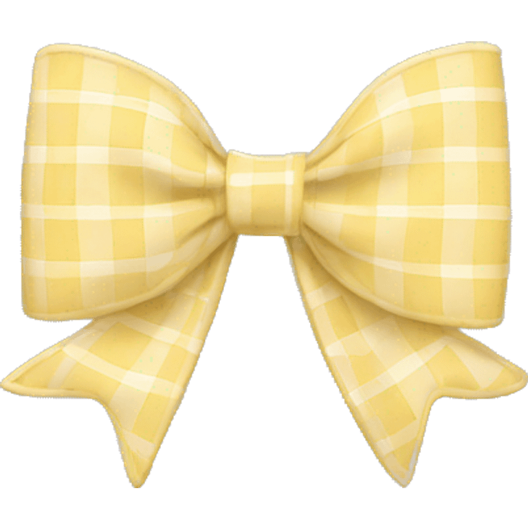 Pastel yellow plaid bow emoji