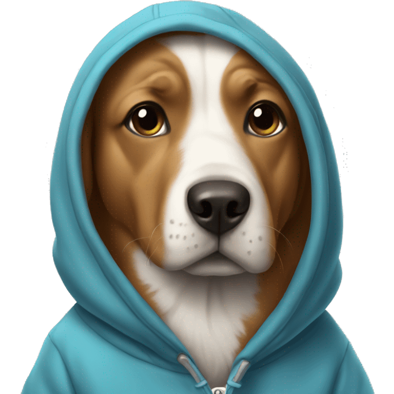 Dog wearing a hoodie emoji