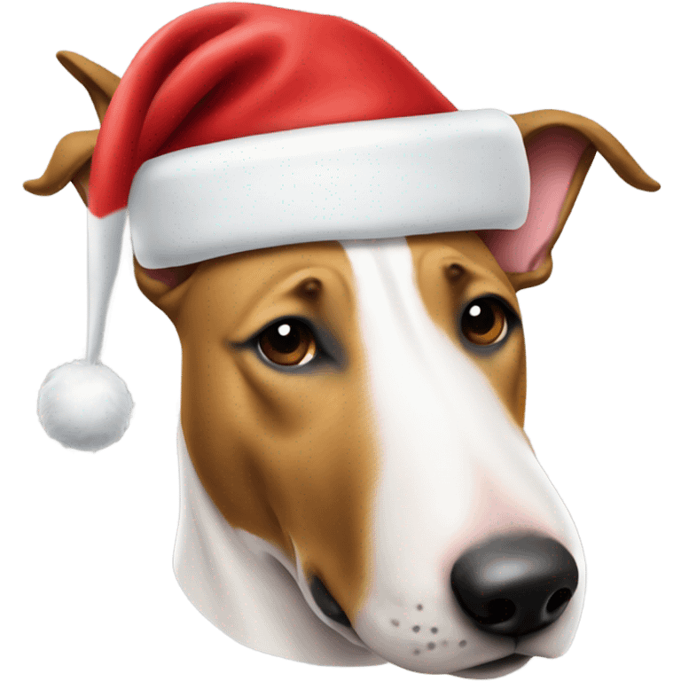 Bull terrier Santa hat emoji