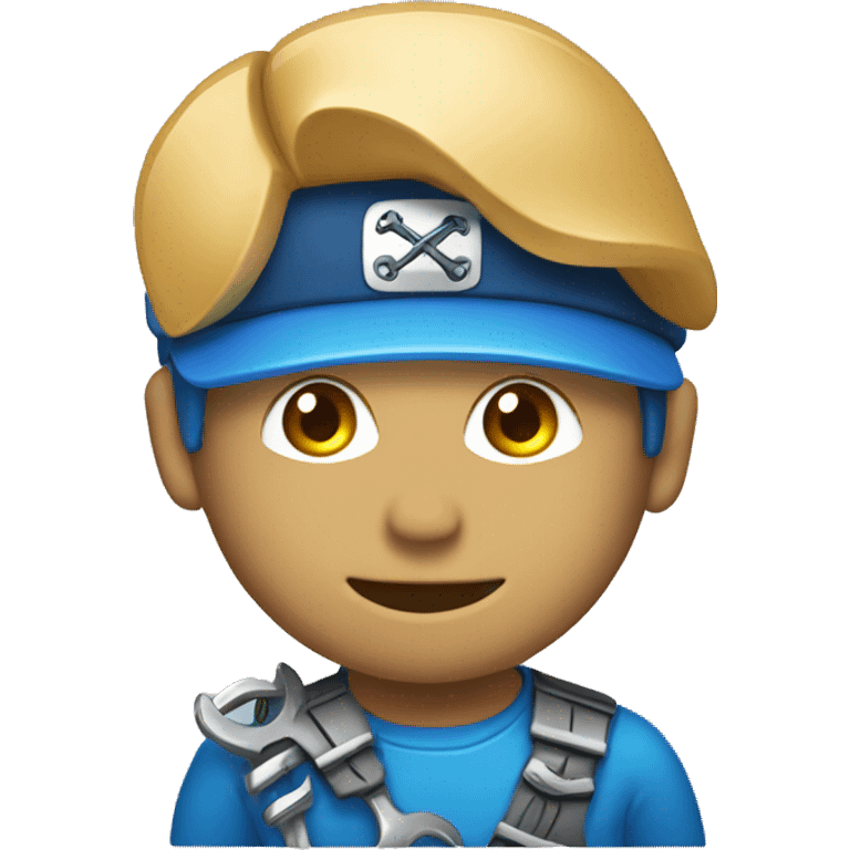 Blue moderator wrench emoji