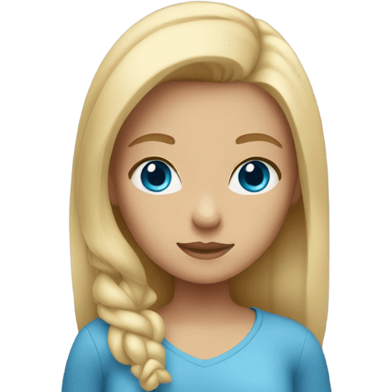 girl with blonde hair and blue eyes emoji