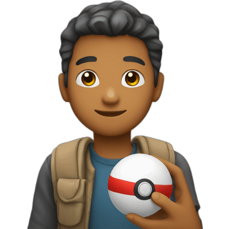 Person holding a pokeball  emoji