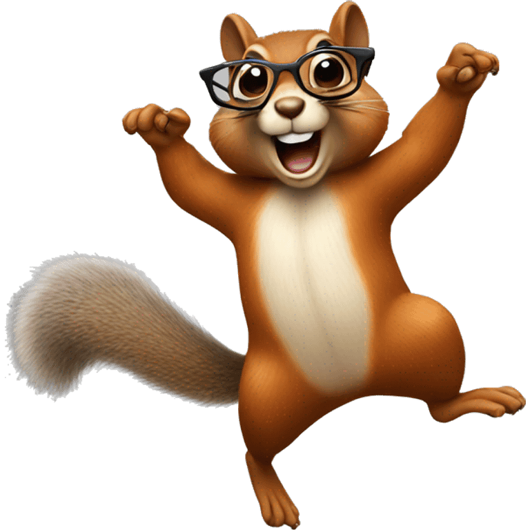 Squirrel dancing with glasses  emoji