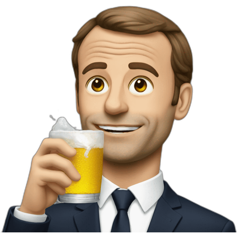 macron drunk milh emoji