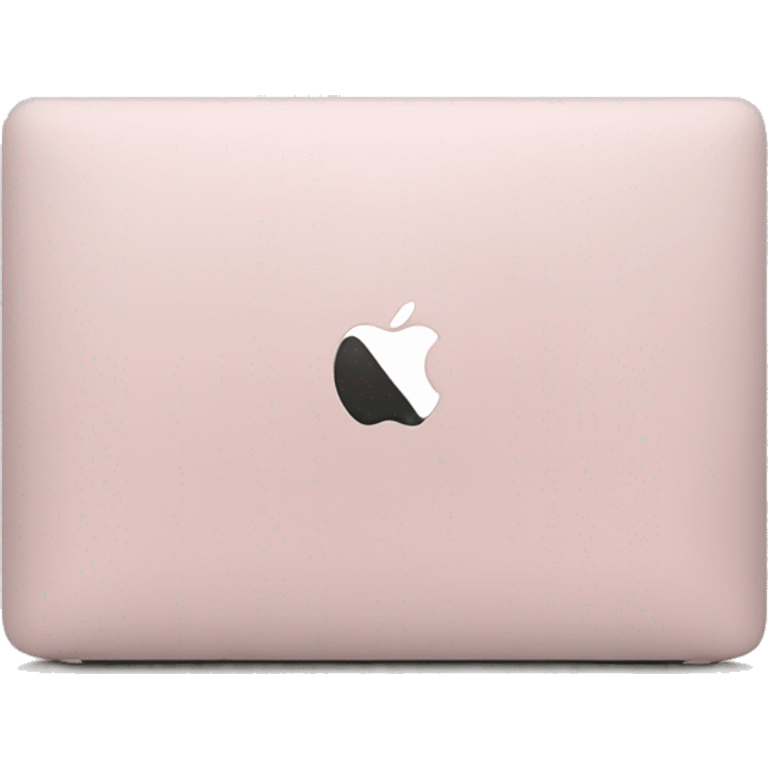 MacBook Air with a light pink cover emoji