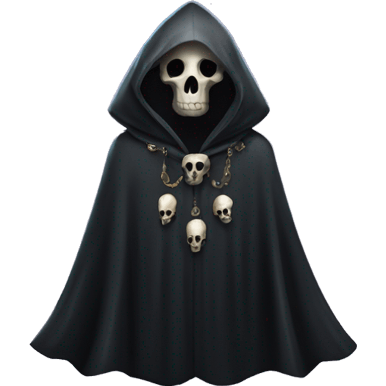 empty black crystal magical robes covered with bird skulls emoji