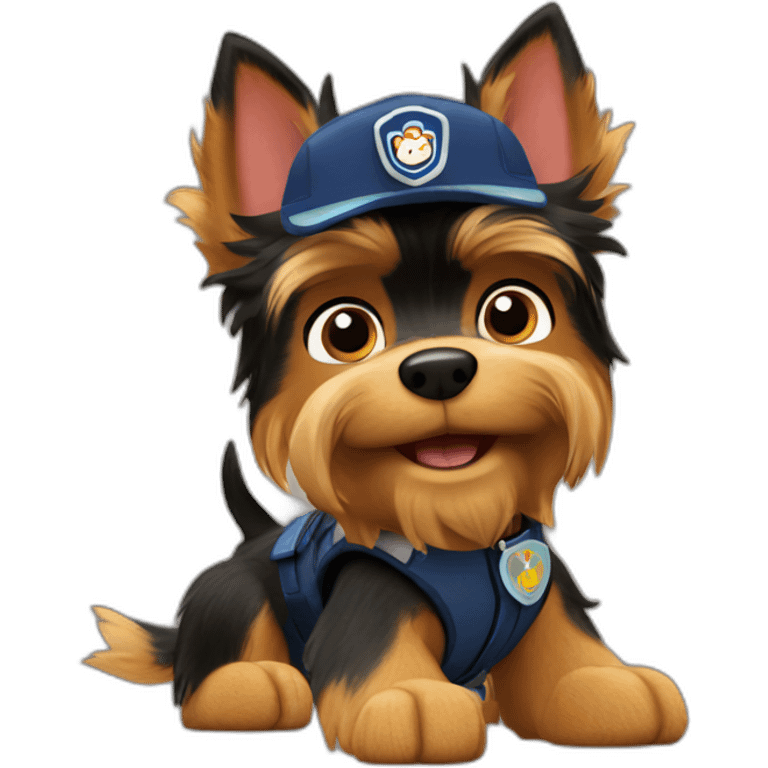 Yorkshire terrier in paw patrol emoji