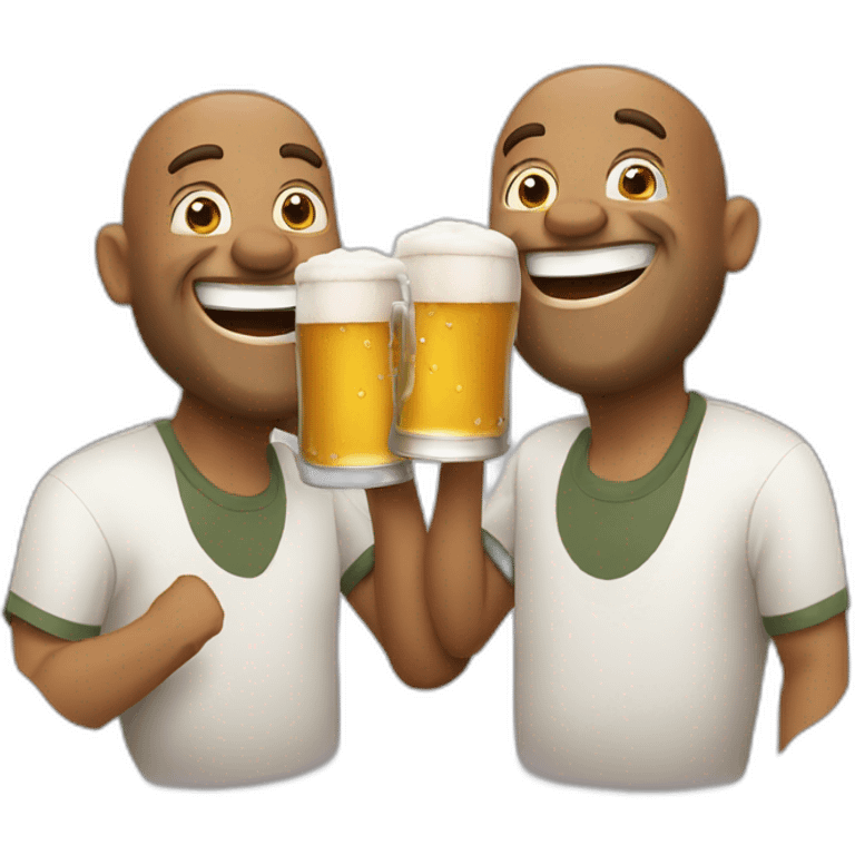 two men drinking beer laughing emoji