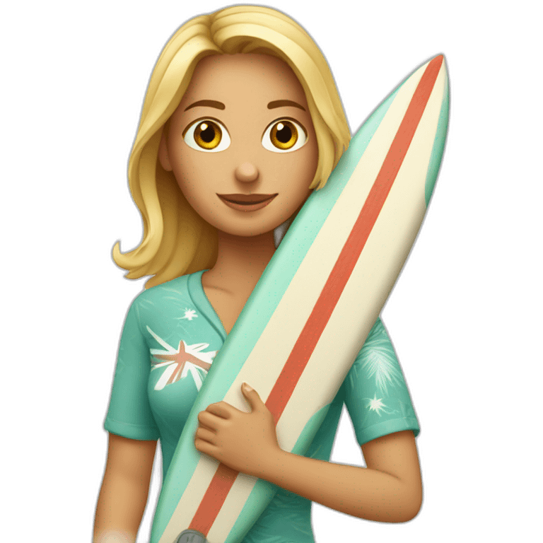 australian woman with surfboard emoji