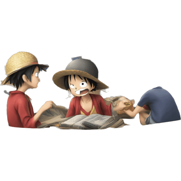 luffy learning japanse on boat  emoji