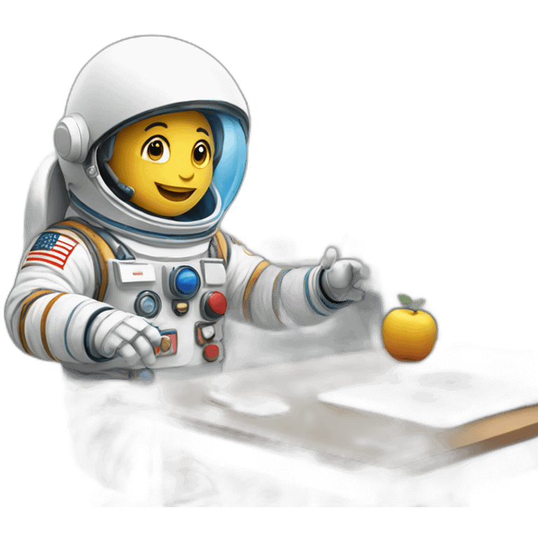 Astronaut teaching in classroom emoji