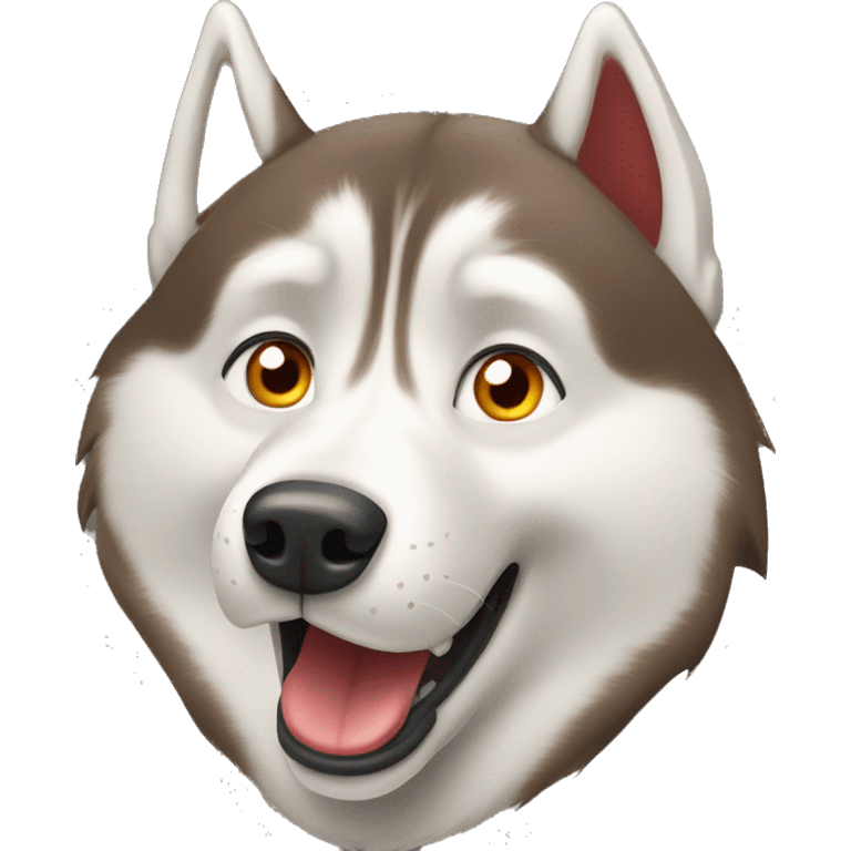 Red Siberian husky howling emoji