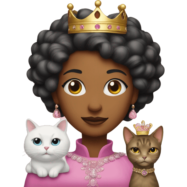 queen with pink cat  emoji