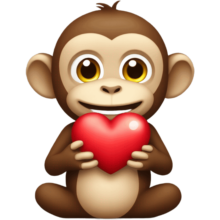 Happy monkey with a heart emoji