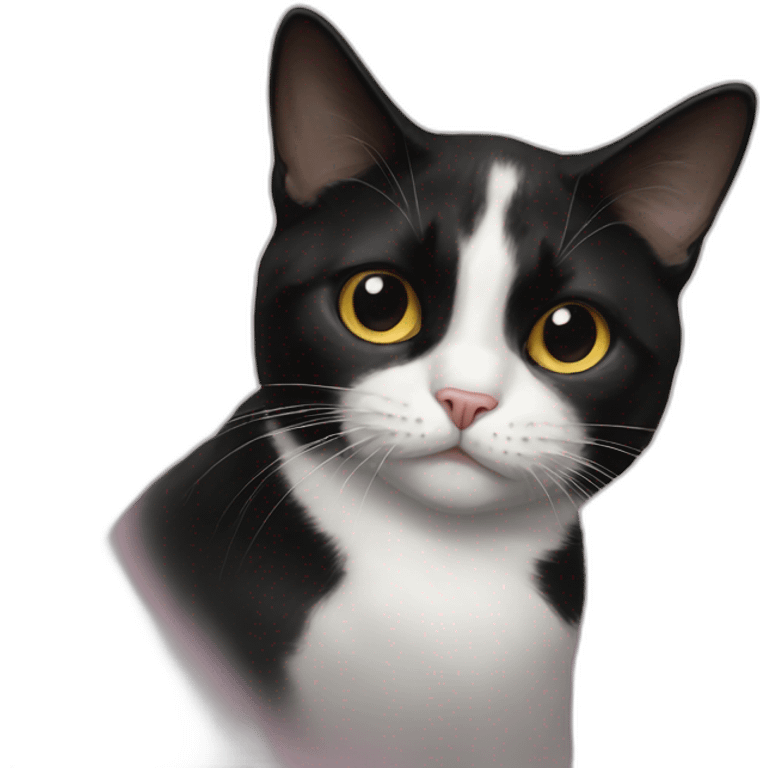 tuxedo cat as painting emoji