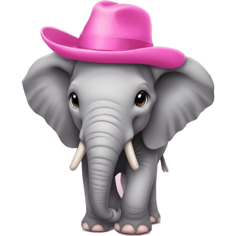 an elephant in a pink hat emoji