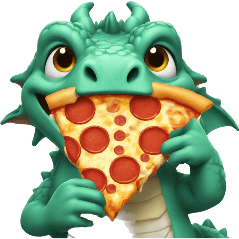 Dragon eating pizza emoji